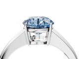 White gold Fancy Blue Round  Solitaire Diamond Ring with Tapered Band and Four-Prong Setting_53