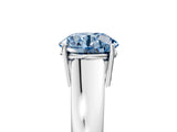 White gold Fancy Blue Round  Solitaire Diamond Ring with Tapered Band and Four-Prong Setting_54