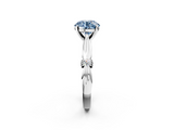 White gold Fancy Blue Round  Solitaire Diamond Twisted Band with Four-Prong Setting_61