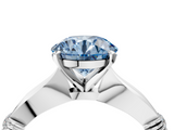 White gold Fancy Blue Round  Solitaire Diamond Twisted Band with Four-Prong Setting_63