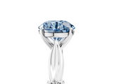 White gold Fancy Blue Round  Solitaire Diamond Twisted Band with Four-Prong Setting_64