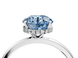 White gold Fancy Blue Round  Solitaire Engagement Ring with Cathedral Band and Four-Prong Setting_42