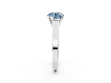 White gold Fancy Blue Round  Solitaire Engagement Ring with Four-Prong Setting and Tapered Band_5