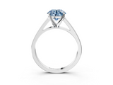 White gold Fancy Blue Round  Solitaire Engagement Ring with Four-Prong Setting and Tapered Band_6