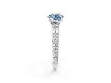 White gold Fancy Blue Round  Solitaire Floral Milgrain Engagement Ring_51