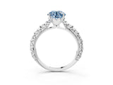 White gold Fancy Blue Round  Solitaire Floral Milgrain Engagement Ring_58
