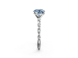 White gold Fancy Blue Round  Solitaire Marquise Side Stone Prong Setting Ring_63