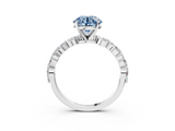 White gold Fancy Blue Round  Solitaire Marquise Side Stone Prong Setting Ring_64
