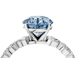 White gold Fancy Blue Round  Solitaire Marquise Side Stone Prong Setting Ring_65