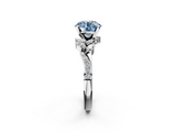 White gold Fancy Blue Round  Solitaire Marquise Twist Band with Six-Prong Setting_64