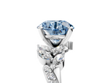 White gold Fancy Blue Round  Solitaire Marquise Twist Band with Six-Prong Setting_67