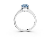 White gold Fancy Blue Round  Solitaire Pavé Band Prong Setting Ring_23
