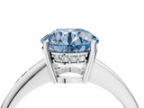 White gold Fancy Blue Round  Solitaire Pavé Band Prong Setting Ring_24