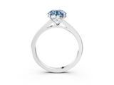 White gold Fancy Blue Round  Solitaire Pavé Band with Four-Prong Setting_31