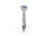 White gold Fancy Blue Round  Solitaire Pavé Diamond Engagement Ring with Four-Prong Setting_115