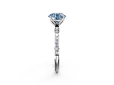 White gold Fancy Blue Round  Solitaire Pavé Diamond Engagement Ring with Four-Prong Setting_27