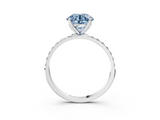 White gold Fancy Blue Round  Solitaire Pavé Diamond Engagement Ring with Four-Prong Setting_28