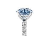 White gold Fancy Blue Round  Solitaire Pavé Diamond Engagement Ring with Four-Prong Setting_30