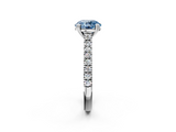 White gold Fancy Blue Round  Solitaire Pave Diamond Engagement Ring with Prong Setting_22