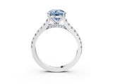 White gold Fancy Blue Round  Solitaire Pave Diamond Engagement Ring with Prong Setting_23