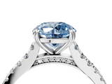 White gold Fancy Blue Round  Solitaire Pave Diamond Engagement Ring with Prong Setting_24