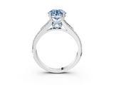 White gold Fancy Blue Round  Solitaire Pave Split Shank Engagement Ring with Six-Prong Setting_40