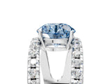 White gold Fancy Blue Round  Solitaire Split Shank Pave Diamond Ring_54