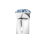 White gold Fancy Blue Round  Solitaire Tension Set Diamond Ring with Wide Band_25