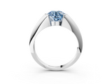 White gold Fancy Blue Round  Solitaire Tension Set Diamond Ring_23