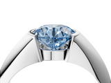 White gold Fancy Blue Round  Solitaire Tension Set Diamond Ring_24