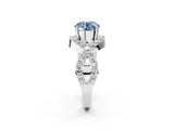 White gold Fancy Blue Round  Solitaire Twist Band Pavé Diamond Engagement Ring_29