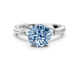 White gold Fancy Blue Round  Solitaire Twisted Band Prong Set Engagement Ring_61