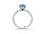 White gold Fancy Blue Round  Solitaire Twisted Band Prong Set Engagement Ring_64