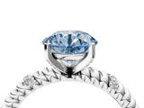White gold Fancy Blue Round  Solitaire Twisted Band Prong Set Engagement Ring_65