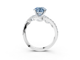 White gold Fancy Blue Round  Solitaire with Pavé Twist Band and Four-Prong Setting_77