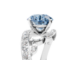 White gold Fancy Blue Round  Solitaire with Pavé Twist Band and Four-Prong Setting_79