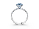 White gold Fancy Blue Round  Solitaire with Pave Band and Four-Prong Setting_6