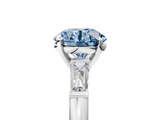 White gold Fancy Blue Round  Solitaire with Tapered Baguette Side Stones on a Classic Band with Four-Prong Setting_91