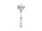 White gold Fancy Blue Round  and Emerald Cut Toi Moi Ring with Prong Setting_82