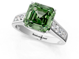 White gold Fancy Green Asscher  Brilliant Channel-Set Solitaire Ring with Four-Prong Setting_18