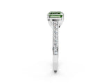 White gold Fancy Green Asscher  Brilliant Cut Diamond Engagement Ring with Pavé Band and Four-Prong Setting_31