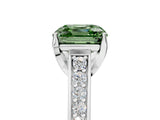 White gold Fancy Green Asscher  Brilliant Cut Diamond Engagement Ring with Pavé Band and Four-Prong Setting_34