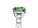 White gold Fancy Green Asscher  Brilliant Cut Diamond Five-Stone Prong Set Engagement Ring with Channel Band_23