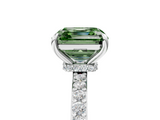 White gold Fancy Green Asscher  Brilliant Pavé Band Solitaire with Four-Prong Setting_56