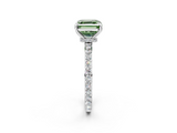 White gold Fancy Green Asscher  Brilliant Pavé Band Solitaire with Four-Prong Setting_58
