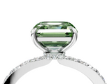 White gold Fancy Green Asscher  Brilliant Pavé Band Solitaire with Four-Prong Setting_60