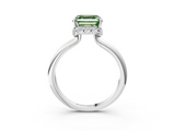 White gold Fancy Green Asscher  Brilliant Solitaire Engagement Ring with Six-Prong Setting and Classic Band_20