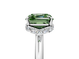 White gold Fancy Green Asscher  Brilliant Solitaire Engagement Ring with Six-Prong Setting and Classic Band_22