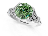 White gold Fancy Green Asscher  Brilliant Solitaire with Pave Band and Four-Prong Setting_1