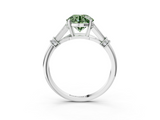 White gold Fancy Green Asscher  Brilliant Solitaire with Pave Band and Four-Prong Setting_3